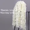 Couronnes de fleurs décoratives 1/5 pièces orchidée artificielle rotin chaîne soie fleur vigne suspendue pour la maison mariage jardin décoration fausse guirlande