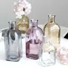 花瓶カラフルなガラス花瓶透明シンプルなガラスボトルテーブルクラフト装飾品の家の装飾アクセサリー家の花瓶P230411