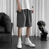 Men's Shorts Elastic Waist Men's Summer Solid Color Straight Wide-leg Short Pants Bagyy Casual Beach Sweatpants Bermuda 5XL