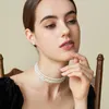 Collier ras du cou rond en perles d'imitation, multi-brins, collier à clapet des années 20, accessoires pour fête à thème Gatsby
