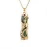 Pendentif Colliers Exquis Bambou Imitation Hetian Blanc Jade Dragon Et Phoenix Mâle Femelle Zodiaque Chanceux Collier Bijoux Cadeau