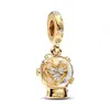 925 Sterling Srebrny Nowy moda urok damski Złoty Kryształ Wisiant Nowy Akcesoria wiszące w zawieszce Mały wisiorek