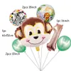 Décoration de fête 1set dessin animé animal brun singe air hélium ballon zoo safari ferme thème décorations d'anniversaire enfants baby shower T2734