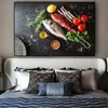 Vegetables Fish Kitchen Canvas Painting Cuadros Modern Scandinavian Restaurant Posters and Prints Wall Art Picture Living Room