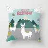 Pillow 45x45cm Home Decor Cartoon Llama Cover Microfiber Sofa Car Throw Pillowcases Birthday Alpaca Decoration Covers