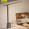 데스크 램프베이스 우스 LED 데스크 램프 눈 보호 연구 학습 DIMMABLE OFFICE 가벼운 접이식 테이블 램프 스마트 적응 형 밝기 침대 옆 램프 P230412