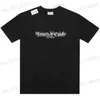 Męskie koszulki Hip Hop High Street haftowa liter MM MĘŻCZYZNA Kobieta Para luźna okrągła szyja krótki rękaw Trendy styl T230412