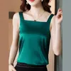 Camisoles Tanks Silk Top Top Women's Sling Tank Top Basic Tank Top Women's Seveless Kami Women's White Satin Top Summer Clothing Girl 230412