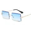 Nieuwe mode frameloze vierkante zonnebril voor heren en dames kunst GRADIENT Street Photo-bril