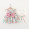 Vestidos de menina bebê vestido de verão padrão floral meninas festa estilo casual roupas para