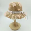 Hats Children's Straw Hat Summer Flower Bucket Beach Girl Sun Protection Mesh Bow Accessories Fairy Princess Knit