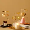 Candle Holders 1 Set Rotating Holder Wedding Stand Rotary Christmas Metal Candleholder Revolving