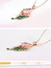 Hänghalsband lyxiga rosen gyllene smycken geometri Dainty Phoenix Peacock Necklace for Charms Women Wedding Party S925 Chokerpendant