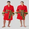 Men Women Home Bath Robe INS Letter Jacquard Sleepwear Black Soft Touch Casual Robes Hotel Nightgown new 2024 WF