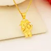 Pendant Necklaces Hard Gold Necklace Women's Coin Gold-plated Fake 3D Zodiac Cartoon Item Long Lasting Color First Jewelry