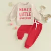 Ensembles de vêtements pour bébés filles et garçons, tenue de saint-valentin, sweat-shirt à manches longues, pantalon de survêtement, vêtements d'hiver et de printemps