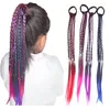 Разноцветные парики для девочек, резинки для волос с хвостиком, красивые ленты для волос, головные уборы, детские аксессуары для волос, кольцо для волос, украшение для волос
