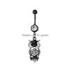 Navel Bell Button Rings D0757A Dream Belly Ring Sierblack 14Ga 10Mm Drop Delivery Jewelry Body Dhgarden Otdfn