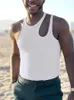 Men's Tank Tops Sleeveless Solid Color Sexy Hollow Out Streetwear Vests Personality Breathable Clothing INCERUN S-5XL 230412