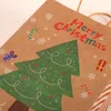 Present Wrap 5st Christmas Bag Kraft Paper Packing Elk Santa Claus Merry Decoration Noel 2023