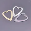 Charms 6 stks/partij Rvs Grote Holle Platte Stempelen Hart Paar Liefde Voor Sieraden Maken Geometrische Hanger Groothandel