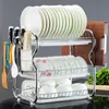 Hooks & Rails Tiers Dish Drying Rack Drainer Plate Holder Storage Shelf Kitchen Tools Organizer Stand Sink Drain Board Drainboard HWCHooks