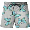 Мужские шорты с рисунком бабочки, быстросохнущие, повседневные, летние, для бега, пляжная доска, классические шорты с принтом для серфинга