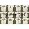 24 tidigt 14 Larry Doby 19 Bob Feller 7 Al Rosen 5 Lou Boudreau 21 Bob Lemon 29 Satchel Paige Baseball Jersey Stitched