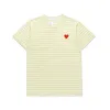 Diseñador Camisetas para hombres CDG Algodón Transpirable Mujeres Camisetas Commes Des Bordado Corazón Camiseta sin mangas a rayas Jugar Pareja Amantes camiseta crop top Ropa de verano