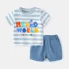 Set di abbigliamento Brand Cotton Baby Leisure Sports Boy Tshirt Shorts Abbigliamento per bambini 230412