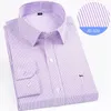 Men's Casual Shirts Men Spring Blouse Cotton Slim Fit Long Sleeve Antiwrinkle Embroidery Harmont Button Blaine OXford