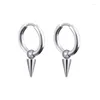 Hoop Earrings 2-9pcs Silver Color Rock Punk Hiphop Cone Tip Rivet Spike Pendant Women Men Circle Ear Stud Piercing Earrrings Set