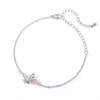 Lien Bracelets Opale Papillon Pour Femmes En Acier Inoxydable Chaîne Filles Romantique Rose Gemmes Bijoux Couple Cadeaux