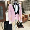 Costumes pour hommes Szmanlizi Design Robe pour hommes Mariage d'or pour hommes 3 pièces Vêtements de marié formels Tuxedos de fête de bal (veste gilet pantalon)