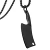 Pendant Necklaces Black Tone Small Kitchen Knife Necklace With Free Box Chain 316L Stainless Steel Male Jewelry Christmas Gift