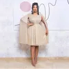 Etnisk kläder afrikansk klänning kvinnor sommar mode cape hylsa kvinna knälängd 2023 elegant temperament a-line festklänningar vestido