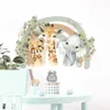 벽 장식 만화 귀여운 코끼리 기린 기린 무지개 잎 수채화 스티커 비닐 베이비 보육 예술 아트 데칼 홈 홈 230411