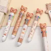 Söt nyhet Cartoon Bear Ballpoint Pen Creative Ten Color Ball Student Writing Gel Pennor Portable School Stationery Supplies