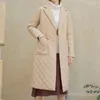 Manteau décontracté en duvet pour femme, veste chaude mi-longue, coupe cintrée classique avec poches