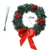 Decorative Flowers 27CM 2023 Christmas Wreath Car Bows Garlands Hanging Ornaments Decor Door Holiday Party Creative Garland With Red Truck