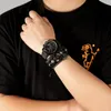 Orologi da polso Orologio da ragazzo e braccialetti 4 pezzi/set Orologio da uomo in pelle con calendario impermeabile casual alla moda con confezione regalo