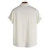 Chemises décontractées pour hommes été Beige chemise blanche tendance de la mode masculine chemise de couleur unie chemise à manches courtes pour hommes S-XXL 230412