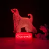 Lampes Shades 3D Illusion LED Night Light Afghan Hound Chien 7 Couleur Vestiaire Décoratif Enfant Enfant Bébé Bureau Chevet Cadeau 230411