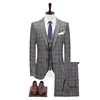 Heren Pakken Blazers Broek Vest Sets Lente Herfst Mode Casual Business Plaid 3 Delig Jasje Jas Broek S5XL 231110