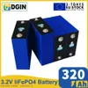 Grad A 3.2V 320AH LIFEPO4 Batteri Helt ny laddningsbar Batteri DIY RV EV Golf C -celler Packa Europe Warehouse Fast Delivery