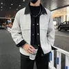 Giacche da uomo 2023 autunno inverno cuciture a contrasto giacca casual allentata ispessita festa sociale streetwear capispalla abbigliamento uomo