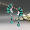 Bengle oorbellen boho etnische groene hars stenen hanger vrouwen tribale vintage geschenken voor sieraden