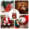 Weihnachtsdekorationen, Weihnachtsmann-Leckerli-Taschen, Party-Einkaufstasche mit großem Fassungsvermögen, Griff und Kordelzug, Gastgeschenke für Geschenke