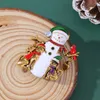Broches vintage natal boneco de neve lapela pinos com cristal pássaro cão floco de neve amor charme para mulheres homens crianças presente do feriado