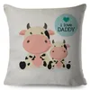 Oreiller mignon dessin animé Animal couverture pour enfants chambre canapé décor amoureux sanglier éléphant chien cas cochon vache famille taie d'oreiller